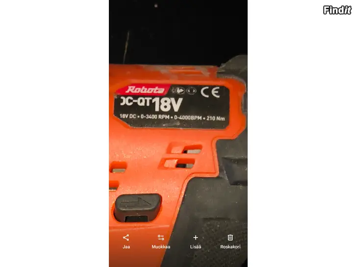 Säljes Robota akkukone 18v