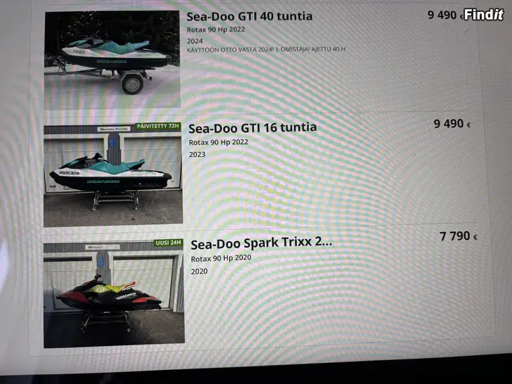 Myydään Meiltä Sea-Doo vesijetit alkaen 5490e