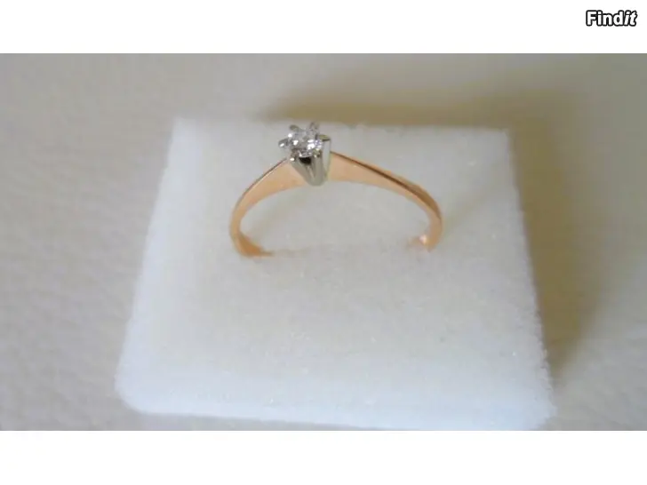 Säljes 18K Kulta Timanttisormus 0,07ct koko 16,5