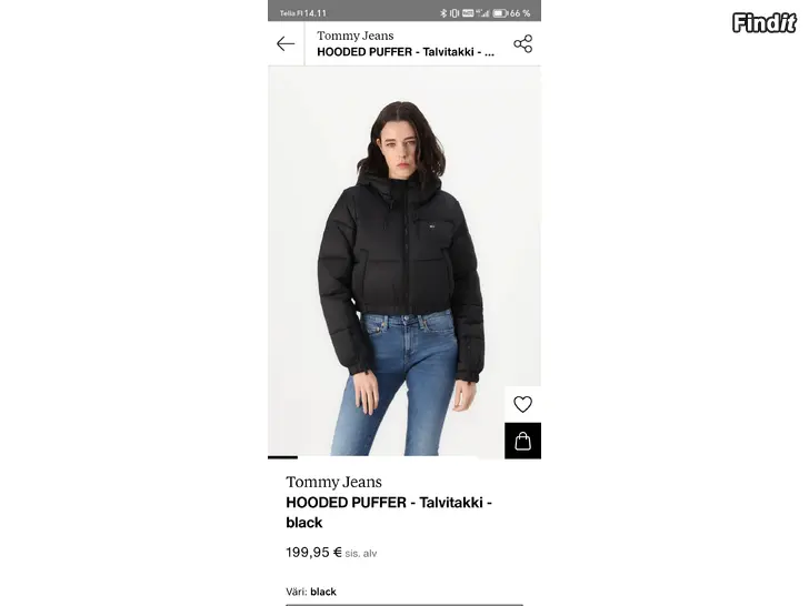 Myydään Tommy hilfinger hooded puffer takki