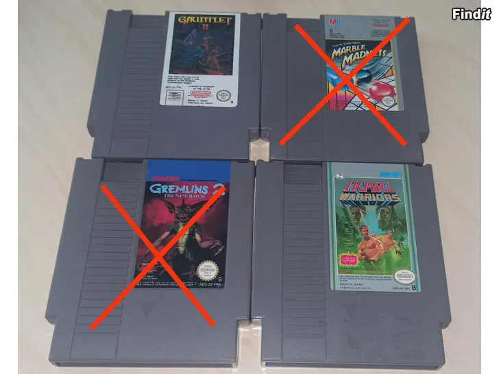 Myydään Nintendo 8bit NES Ikari Warriors + Gauntlet 2