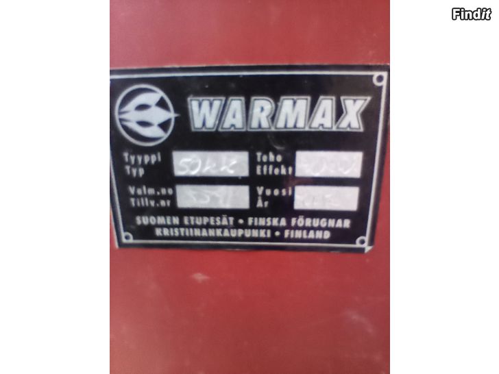 Säljes Warmax 50 kk förugn