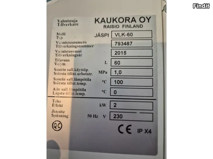 Myydään Lämminvesivaraaja