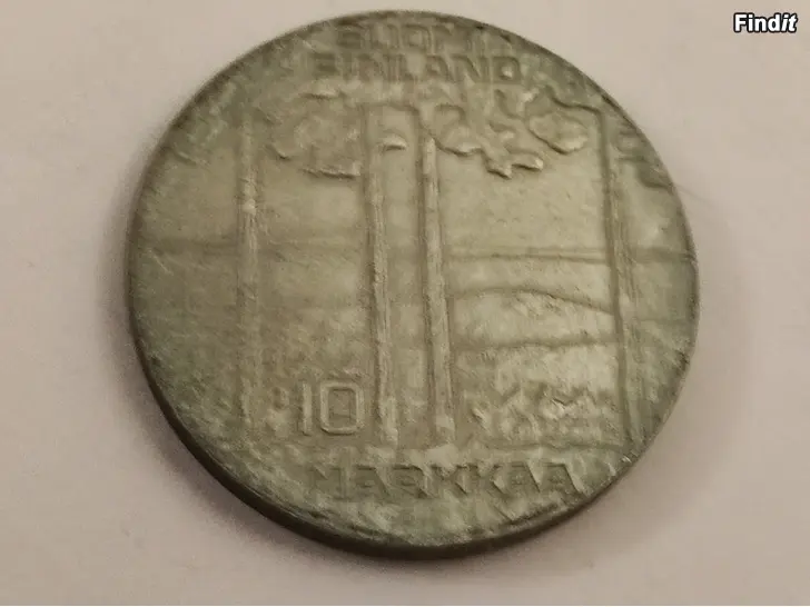 Myydään Juhlaraha . Hopea, 10 markkaa 1975 