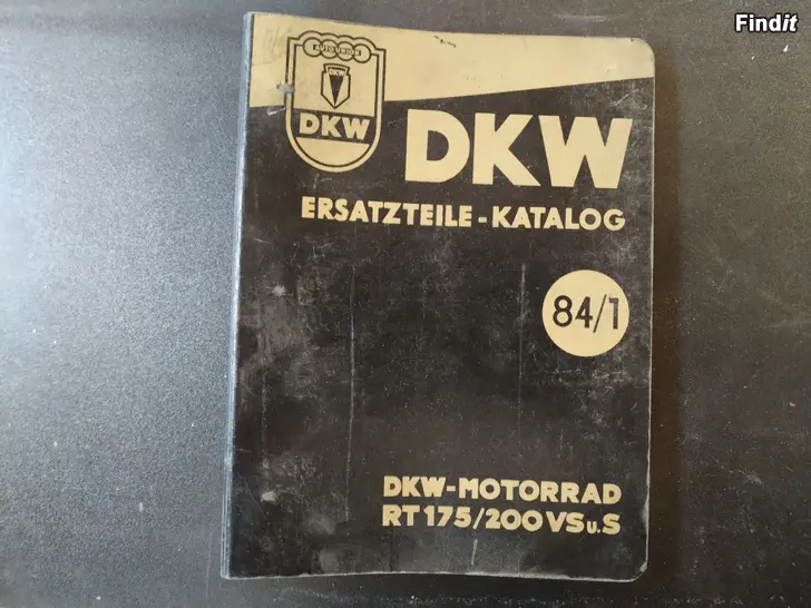 Myydään DKW moottoripyörä varaosaluettelo