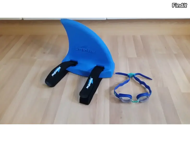 Myydään Swimfin haineväkelluke sininen ja Speedo uimalasit  yhteensä 18e