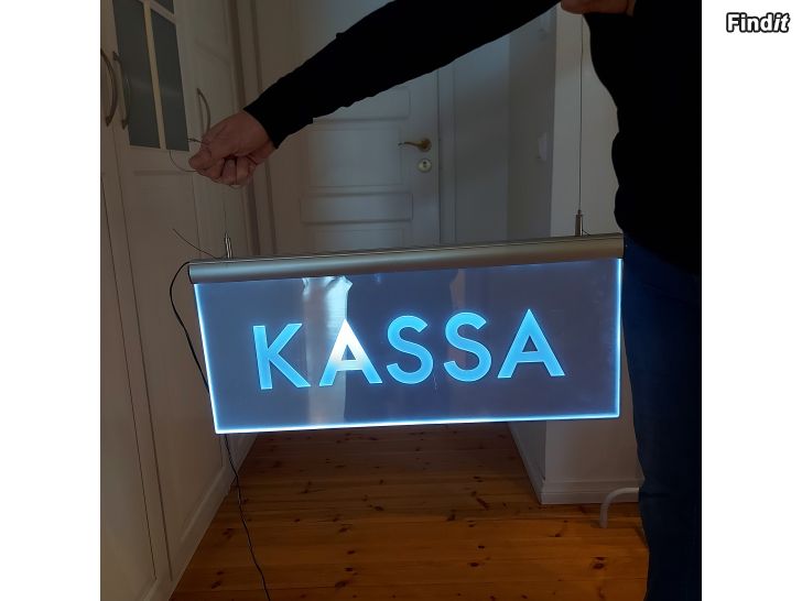 Säljes Kassa skylt med belysning