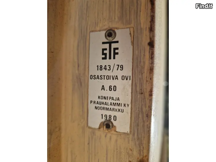 Myydään Teräksinen palo-ovi A60
