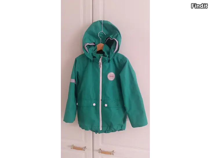 Myydään ReimaTec 110 kuoritakki vk-takki kirkkaanvihreä -hinta 6e