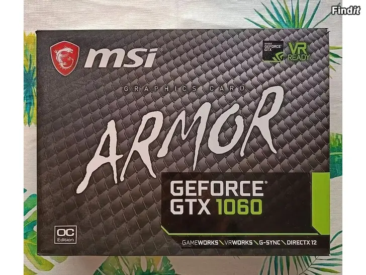 Myydään MSI GeForce GTX 1060 Armor OC Edition