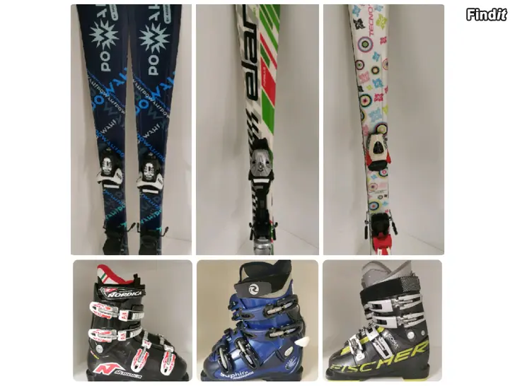 Myydään Slalom sukset 108-120 cm ja monot 34-42