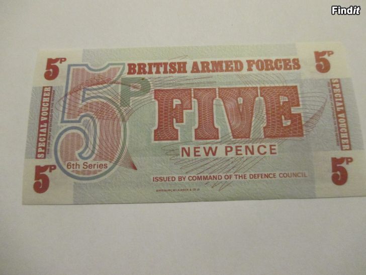 Myydään BRITANNIAN ASEVOIMAT, 5 New Pence, v. 1962
