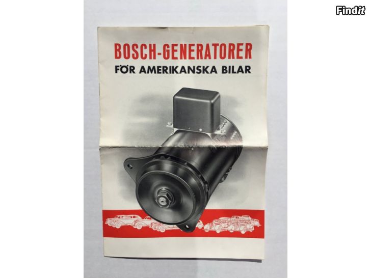Säljes Bosch-Generatorer för Amerikanska bilar år 1937