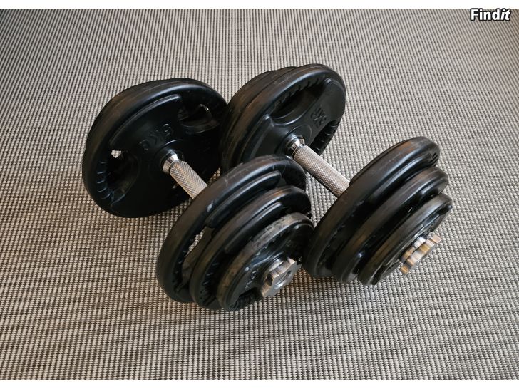 Myydään Justerbara hantlar 2x20kg