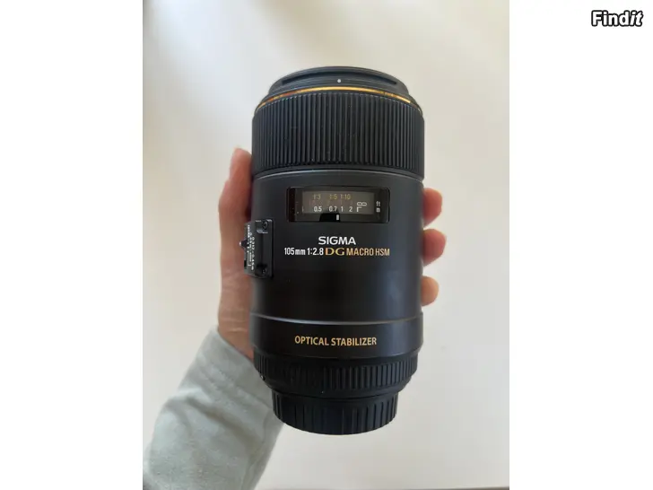 Myydään Sigma 105mm f/2.8 EX DG OS HSM Macro  Canon EF