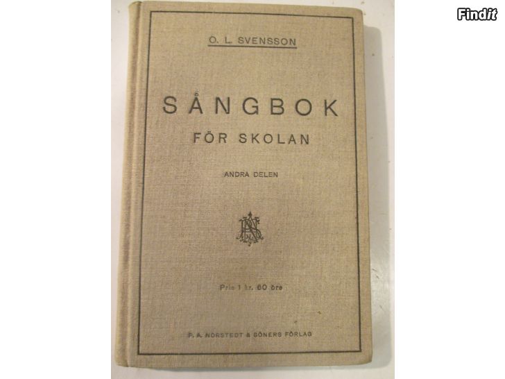 Myydään 1897, SÅNGBOK FÖR SKOLAN, O.L. Svensson, Stockholm