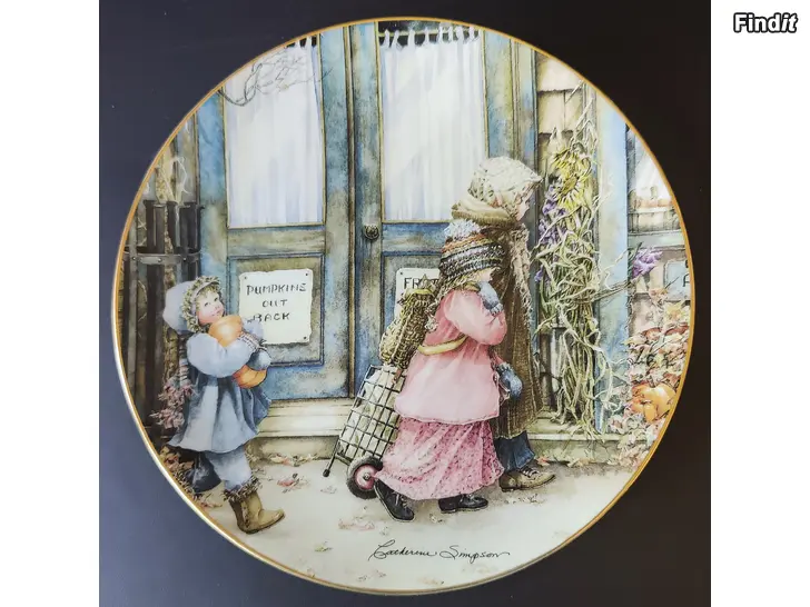 Myydään Vuodenaika Keräily Koristelautanen Catherine Simpson no 5435