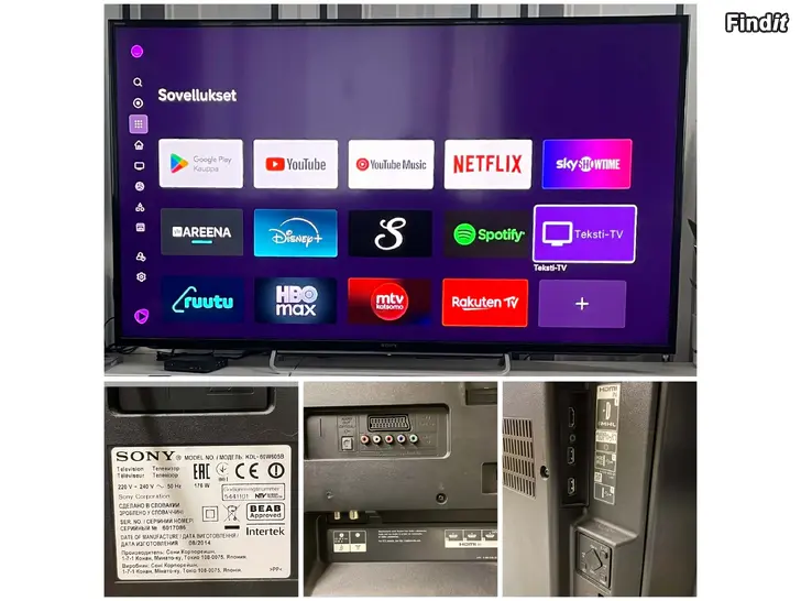 Säljes SONY LED televisio ja mediasoitin