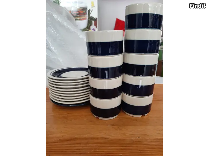 Säljes Arabia Casino kaffekoppar med fat
