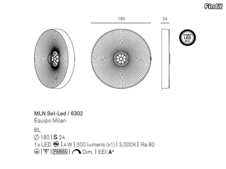 Myydään Milan Sol ledvalaisin 3000 K
