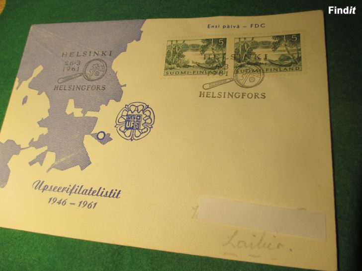 Myydään HKI - LAIHIA, Järvimaisema 1961 FDC, Upseeriliitto