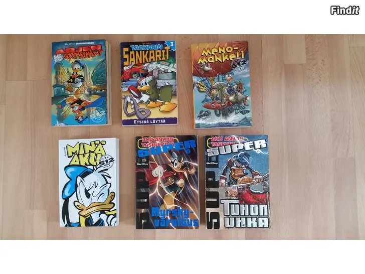 Säljes Aku Ankka sankarit  super poketit taskukirjat 5 kpl -hinta 15e