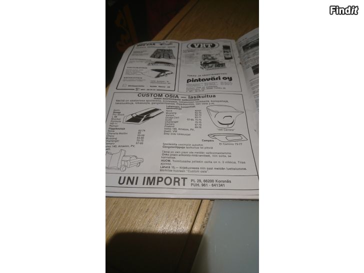 Myydään V8 magazine 1/84 med Uni Import remklam