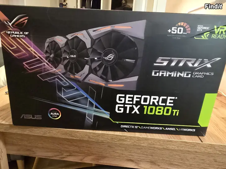Säljes ASUS ROG Strix GeForce GTX 1080 Ti  boxed, mycket fint skick