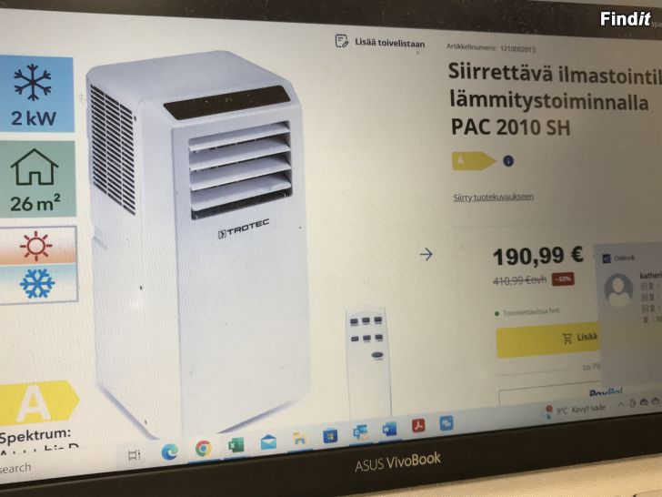 Myydään Trotec ilmastointilaite