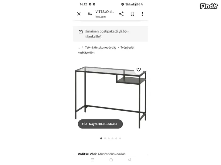 Myydään Vittsjö bord