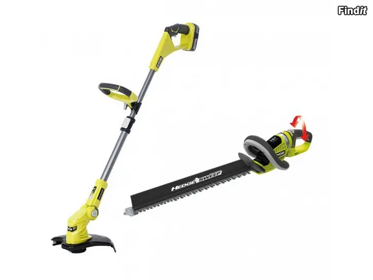 Uthyres Grästrimmer och Busktrimmer/Ruohotrimmeri ja Pensasleikkuri Ryobi 18V