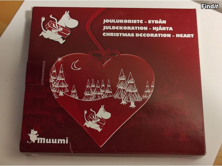 Myydään Muumi  joulukoriste-sydän. Uusi. Moomin. Martinex