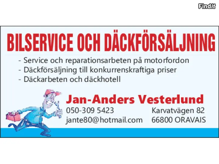 Säljes Bilreparationer och däckförsäljning