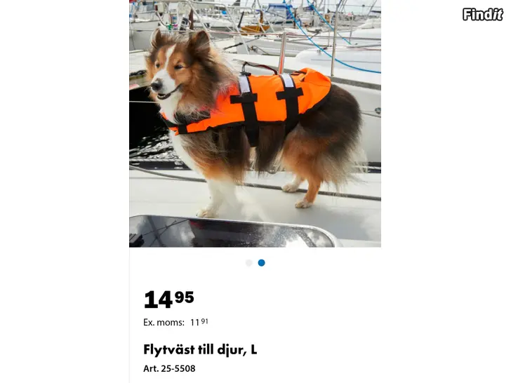 Säljes Flytväst åt hund