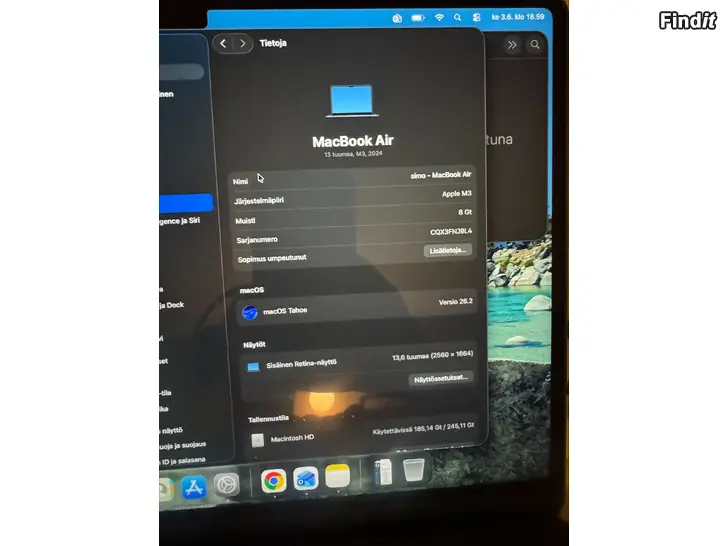Myydään macbook air m3 2024