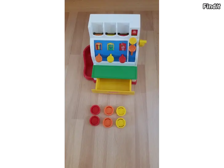 Myydään Fisher Price kassakone ja 6 kolikkoa  -hinta 15e