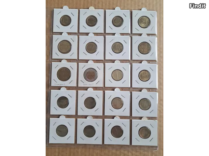 Myydään 20 kpl markka-ajan kolikoita 10p - 10mk