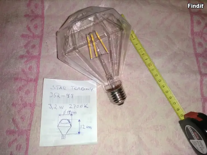 Vaihdetaan Decor polttimo lamppu LED 2700k 3.2W e27-kanta