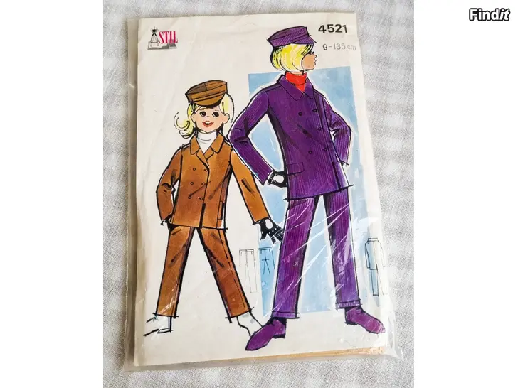 Myydään Vintage STIL 4521 Koko 9135 cm Lasten Housukävelypuku  Lakki Kaavapaketti