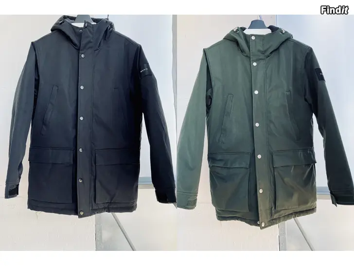 Myydään Makia Talvi Parkatakki Grit Jacket. Musta 25 eur, Vihreä 15 eur