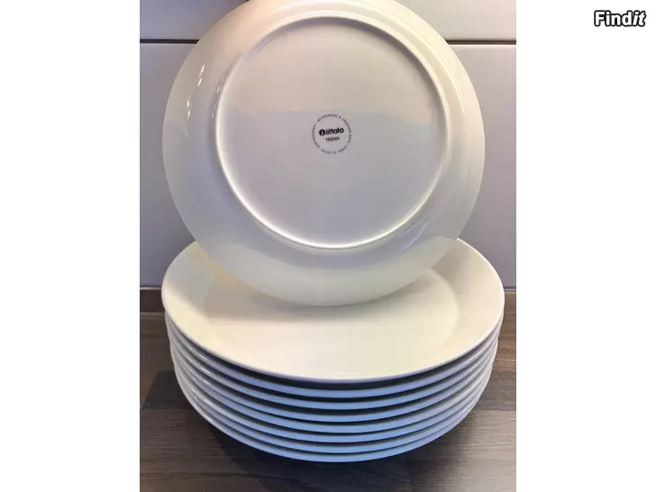 Myydään 9kpl valkoisia Teema-lautasia 26cm