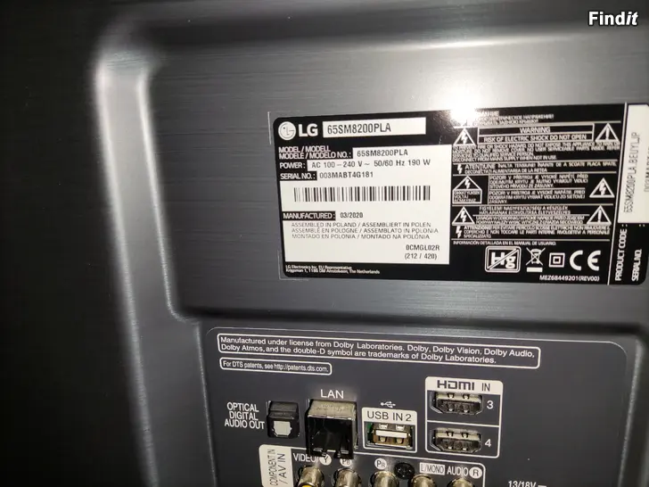 Myydään Lg 65 tums nanocell tv