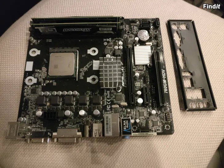 Myydään AMD FX-8350 8 x 4 Ghz Cores + Asrock 760GM-HDV mATX moderkort + 8 GB Crucial Ballistix