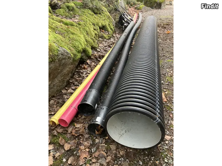 Säljes Uponor Tuola dräneringsrör och förgreningsdelar mm