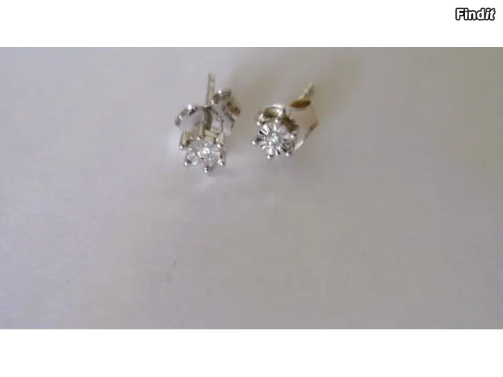 Säljes Valkokultaiset Timanttikorvakorut 14K
