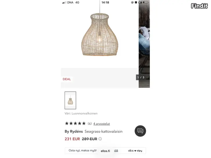 Säljes taklampa By Rydéns