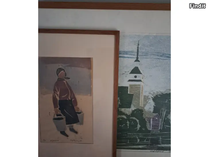 Säljes För konstintresserade med anknytning till Nykarleby, två konstverk av Olaf Nyberg