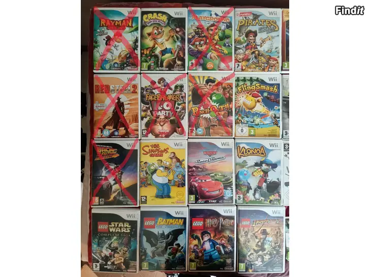 Myydään 21 kpl Nintendo Wii pelikasa -20 hyvään klönttisummaan