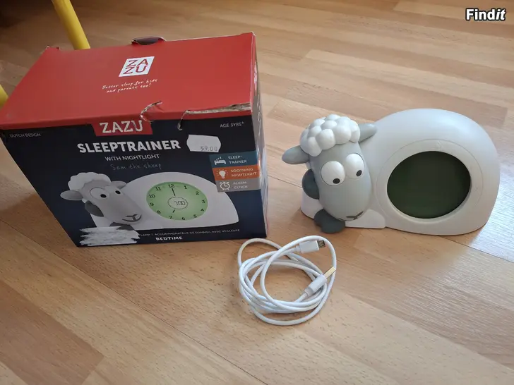 Myydään ZAZU Sam Sleeptrainer kello lammas  -hinta 18e
