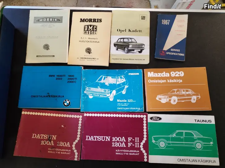 Myydään Käyttöohjekirjat vanhempiin autoihin